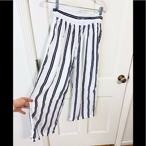 NWOT body glow linen white & black striped pants